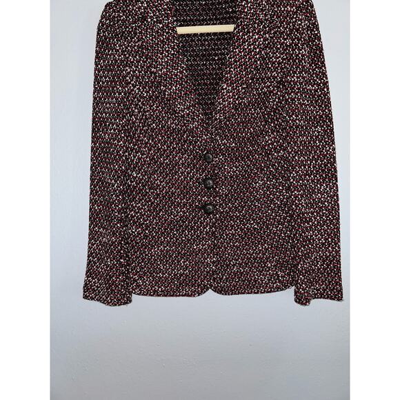 St. John Preppy Academia Old Money Up Town Tweed Three Button Closure Blazer - Picture 5 of 8